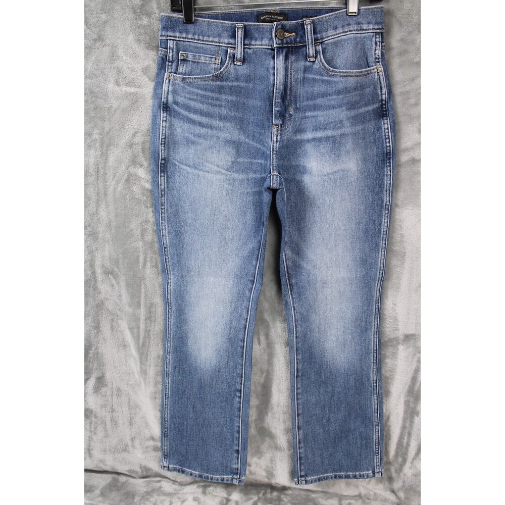 Banana Republic High Rise Crop Boot Fit Jeans Women Size 27 Blue
